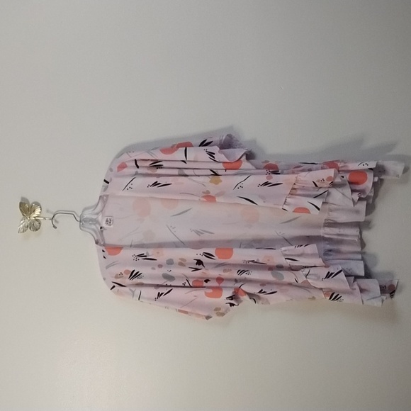 The Zig Zag Stripe Abstract Patterned Drape Front Ruffle Kimono One Size - Picture 2 of 12